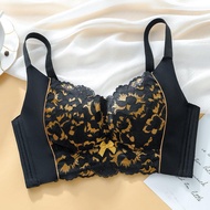Floral Lace Full Coverage Bra Women No Steel Ring Push Up Bralette Soft Comfortable Lingerie Plus Si