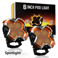 Novsight All Weather HALO Series 6 Inch LED Pods with DRL Lights Off-road Motorcycle Spotlight Spot&