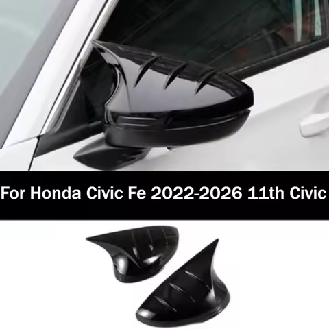 For Honda Civic Fe 2022-2026 11th Civic Side Mirror Cover Review Mirror Trim Bull Shape Protector
