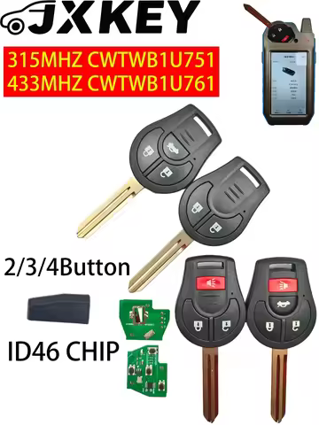 JXKEY For Nissan CWTWB1U751 CWTWB1U761 1788D-WB1U751 H0561-C993A 2/3/4 Buttons Remote Car Key 315/43