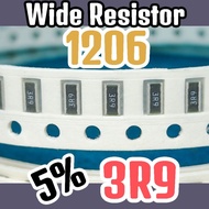 10pcs Chip WIDE RESISTOR smd 3R9 5% size 1206 3216 (WIDE) 3.9 ohm 3.9 ohm 3.9ohm 3.9ohm WK73S series