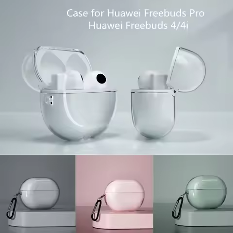 Transparent Case for Huawei Freebuds Pro/Freebuds 4i Soft TPU Luxury Silicone Cover with Keychain fo