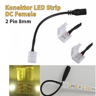 LED Strip to DC Female Jack Connector 2pin 8mm 10mm