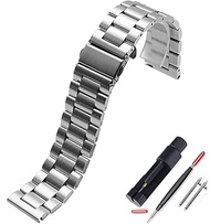 Diesel Brushed Stainless Steel Watch Band Strap 24mm/26mm/28mm/30mm Metal Replacement Bracelet with Double-Lock Deployment Clasp Replacement for Men's Diesel DZ1510