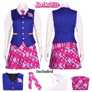 620【Luckin Pink】Movie Barbie:Princess Charm School Princess Sophia Delancy Devin Cosplay Costume Gif