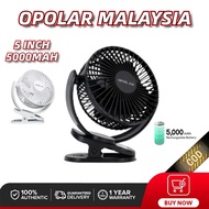 Opolar 5000mAh Rechargeable Fan 5 Inch 5 Blade Clip Fan Portable battery Fan Camping Fan