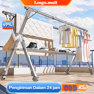 LG Jemuran Baju Stainless Steel Dengan RODA 160CM/200CM/240CM Jemuran Baju Lipat Jemuran Pakaian Jem