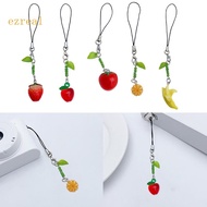 ez Stylish Phone Strap with Fruit Charm DIY Backpack Decoration Stylish Fruit Phone Pendant Charm Keychain Resin Pendant