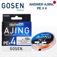 GOSEN Answer Ajing PE Line - High Sensitivity Premium 4-Strand Braided Fishing Line - Japan Direct