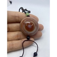 D3222 Natural Raw Ore Agate Dzi Beads Double-Sided Eye Necklace Dzi Beads Size Diameter 31 Thickness
