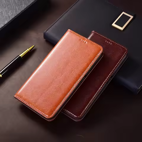 Crazy Horse Genuine Leather Phone Case For Sony Xperia XA XA1 XA2 XA3 Ultra XZ XR XZS XZ1 XZ2 XZ3 XZ