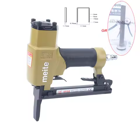 Meite 20GA 1013JL Pneumatic 11.2mm Crown Staples Gun Etra Long Mouth Air Stapler