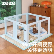Zezeze Dog Fence Kennel Pet Transparent Indoor Protective Fence Rabbit Small Medium Small Dog Transp