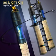 1.5M/1.68M/1.98M Solid Carbon Ultralight Fishing Rod UL Spinning Rod Baitcasting Rod BC Prawn Fishin