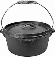 Cuisiland Cast Iron Lip Lid Flat Bottom Dutch Oven 4.5 Quarts