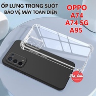 Shockproof Case for OPPO A74, A74 5G,A95 Transparent Silicon,camera Protection| Top case