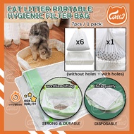 CATTO 7PCS Cat Litter Filter Bag Cat Litter Plastic Portable Hygienic Drawstring Cleaning Bag Sand L