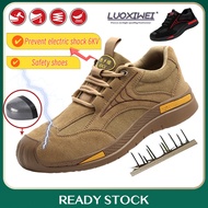 Safety Shoes For Men Steel Toe Rubber Electrical Construction Leather Work Jogger Low Cut