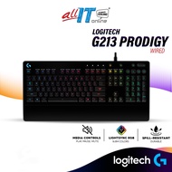 Logitech G213 PRODIGY RGB Wired Gaming Keyboard | Dedicated Media Controls | Spill-Resistant - Black