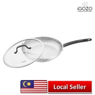 [ Local Ready Stock ] iGOZO 28CM ELITE 304 STAINLESS STEEL FRYPAN