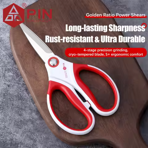 Scissors Multipurpose 5Cr15MoV Stainless Steel Scissors 4-Stage Ultra Sharp Comfort Scissors for Hom