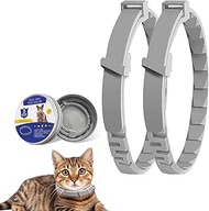 Pack of 2 Cat Collars, Safe, Waterproof and Adjustable Cat Collars, Contains Natural Essential Oils,
