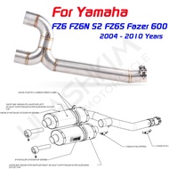 FZ6S FZ6N Fazer600 S2 Motorcycle Exhaust Muffler Connecter Middle Pipe For Yamaha FZ-6N FZ-6S FZ6 S2