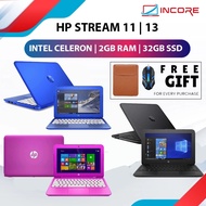 HP Stream 11 | 13 Notebook WIN 10 Intel Celeron  N3050 4GB Ram 32GB SSD 11.6" 13.3" Budget Laptop