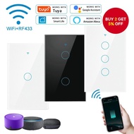 Smart Wifi Touch Switch No Neutral Wire Required Smart Home 3 Gang Light Switch 100-240V Works with 