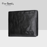Pierre Cardin wallet men's short leather business casual men's wallet clip embossed stripes horizont