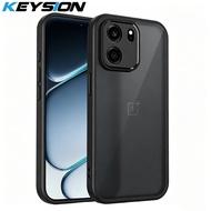 KEYSION Matte Translucent Black Phone Case for OnePlus Nord CE6 Silicone+PC Anti-slip Shockproof Cov