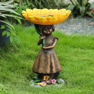 Sunflower Resin Garden Bird Bath Garden Dwarf Ornaments Crafts BEOY
