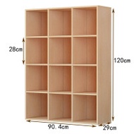 簡約方格儲物木櫃-橡木色12格（90*29*120cm） | 16mm厚板 | 全四邊精細封邊