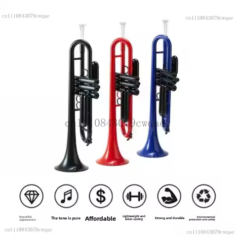 New ArrivalAmerican Style Bb/C Plastic Trumpet, Professional Wind Instrument Adults Kids Beginners