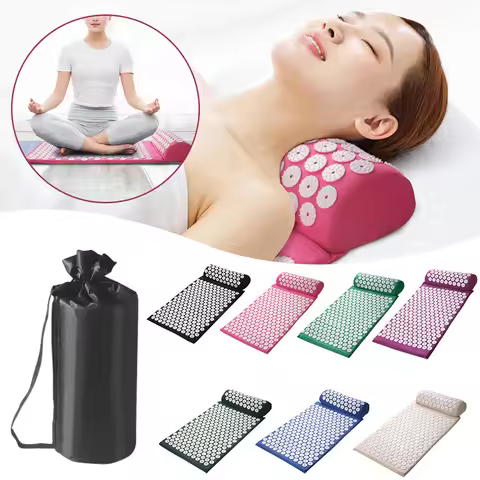 Acupressure Pillow With Storage Bag For Neck Back Foot Massage Pads Acupressure Mat Pillow Set Impro
