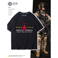 Ready Stock New Delta Force Logo Printed Short Sleeve Male and Female Special Forces Fans Tactical T