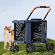 Pet Stroller Large Dog Dog Stroller Lightweight Folding Cat Stroller Large Space Outdoor Cat Cage