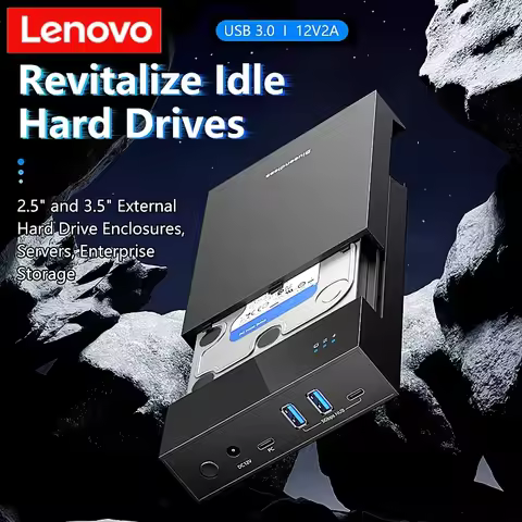 Lenovo 2.5/3. 5 HDD/SSD Enclosure with USB3.0 HUB support 18TB TYPE C TO SATA Adapter tool free HDD 