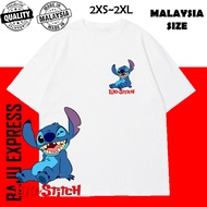 <TSHIRT WOMEN MEN> LILO AND STITCH T SHIRT DISNEY 100% COTTON ANIME T-SHIRT LELAKI PEREMPUAN BAJU LE