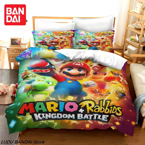 3D Anime Super Mario Bedding Set Super Mario Quilt Cover Double Twin Full Queen King Adult Kids Bedc