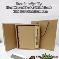 Premium Quality HardCover Kraft A5 Notebook Set with Metal Pen Business Notebook Set A5 Notebook Box