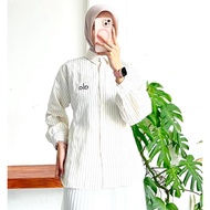 KEMEJA ALO STRIPED WOMEN'S TOP | WOMEN'S SEMI-WOOL STRIPED LONG-SLEEVED TOP SHIRT | WORK TOP | Casua