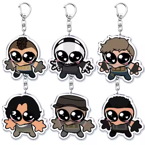 Hot Military Game Ghost Chibis Keychains for Accessories Cod Soldier Soap Simon Riley Keyring Jewelr