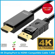 1.8M DP DisplayPort To HDMI-Compatible Adapter Connector Converter Cable 2K 4K 1080P for Desktop Lap