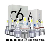 1 Pair Bright And Cracked Eyes Led C6 Car Headlight White Light 1 2 Pieces