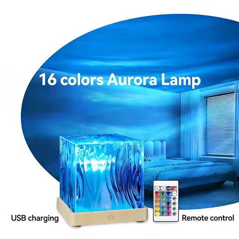 Aurora Borealis LED Projection Lamp Remote USB Powered 16 Color Night Light Creative Birthday Gift B