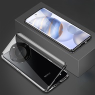 For HONOR X9c Smart X9c X9C Smart HonorX9c Smart 5G 2025 Double Sided Glass Flip Phone Case Metal Bu