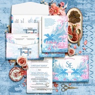 HARDCOVER LANDSCAPE + AMPLOP . FREE WEBSITE INVITATION .  TEMA MINANG, UNDANGAN BIRU , UNDANGAN PERN