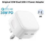 35W USB-C Power Adapter Dual Type C Port PD Fast Charging UK Plug Wall Charger