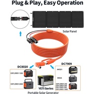 Solar Connector to DC 8mm Adapter Cable, 2M 6FT 12AWG+14AWG Solar Cable with DC8020/7909 for Jackery